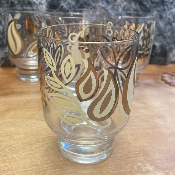 MCM gold butterfly glasses. Set of 5 - Picture 4 of 16
